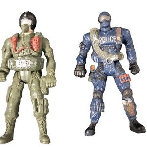 GI Joe Green Blue Plastic Military‎ Soldier Army Man Standing Action Figures